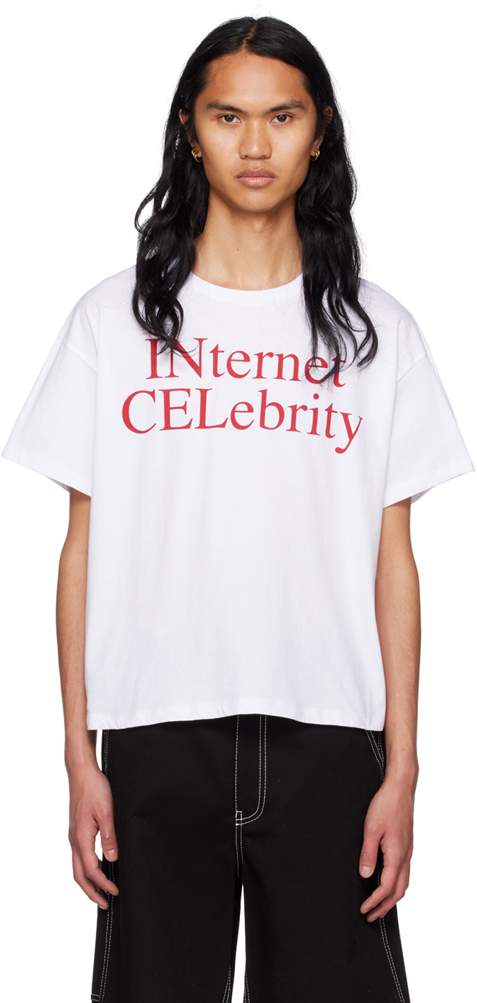 lof kwaliteit Wrok Praying: White 'Internet Celebrity' T-Shirt | SSENSE