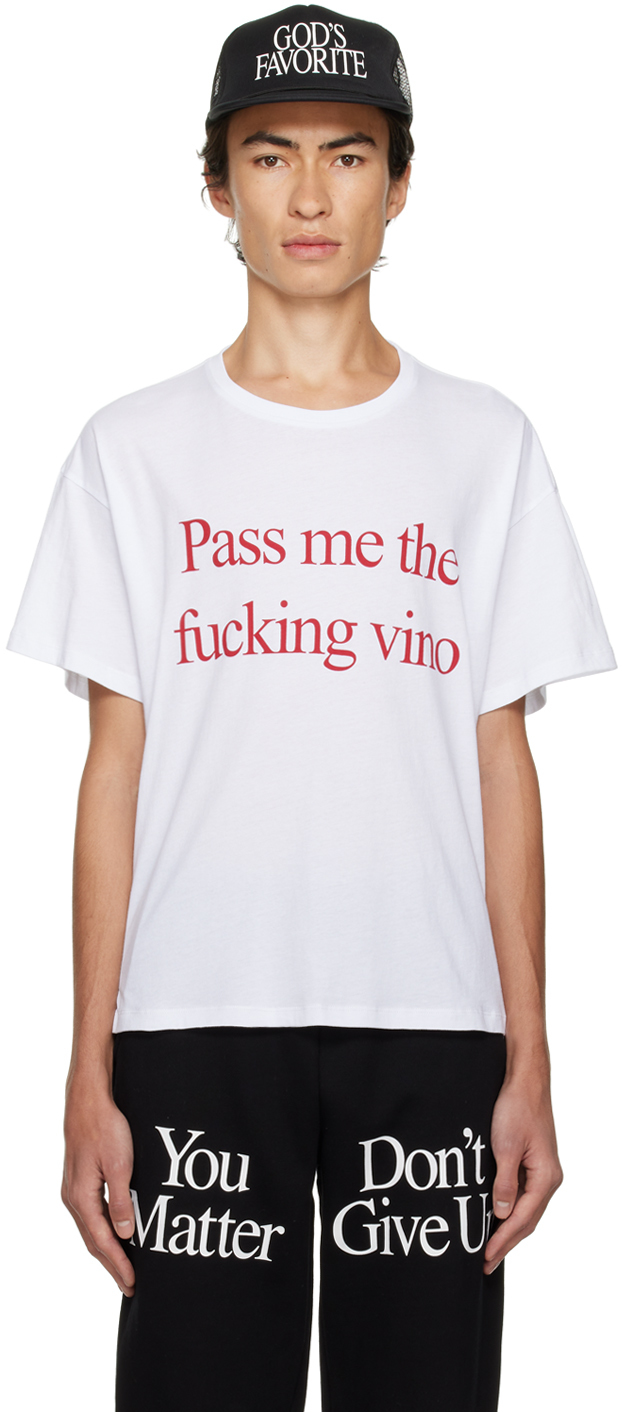 Praying White 'pass Me The Fucking Vino' T-shirt