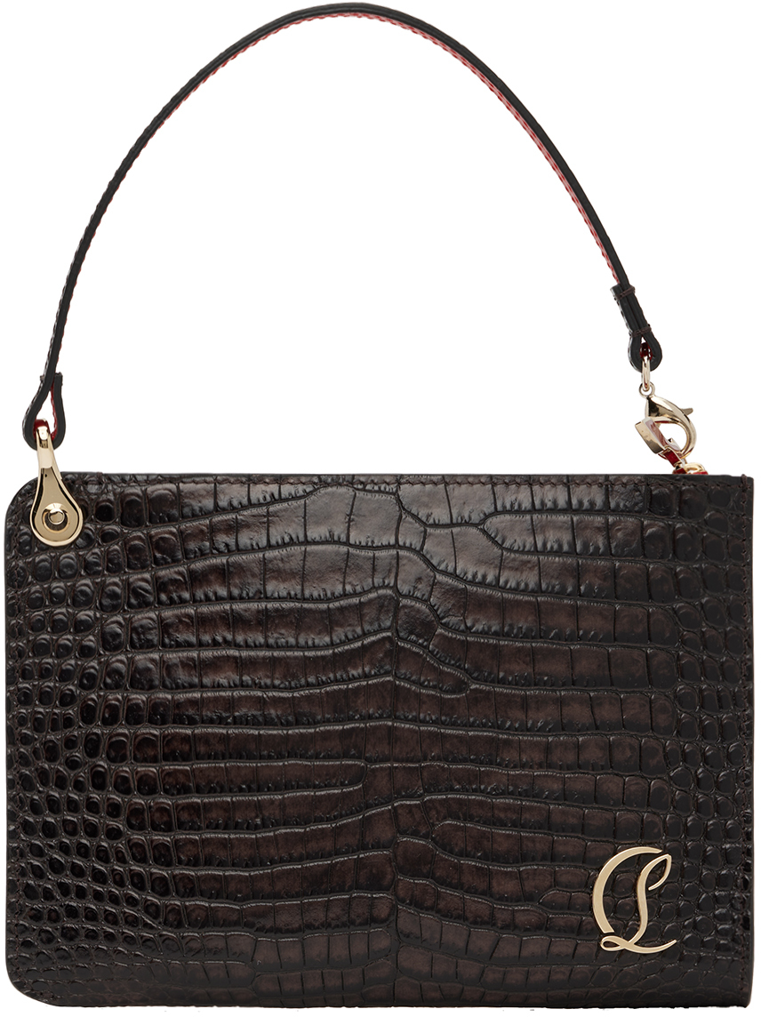 Christian Louboutin Brown Lizzy Pouch In C254 Expresso/gold