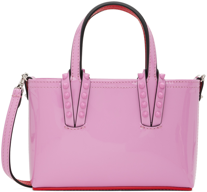 Christian Louboutin Cabata Nano Patent Leather Tote Bag In Gummy
