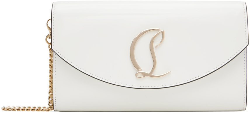 Shop Christian Louboutin White Loubi54 Bag In H930 Bianco/gold
