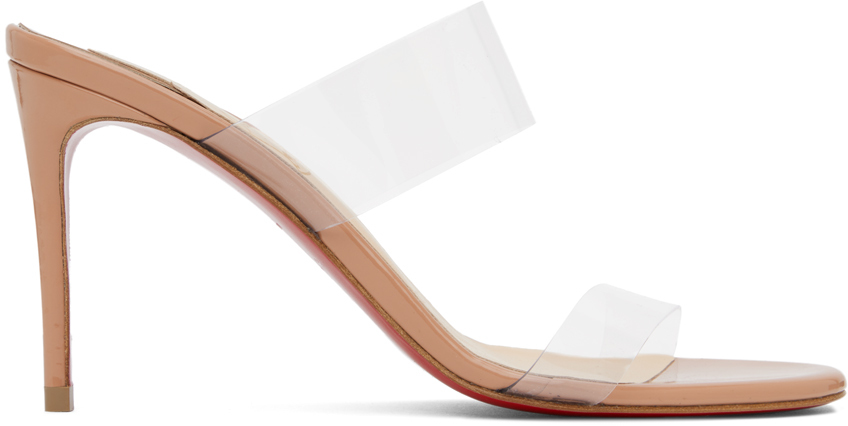 Shop Christian Louboutin Beige Just Nothing 85 Sandals In Pk1a Nude