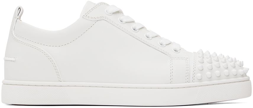 Christian Louboutin White Louis Junior Spikes Sneakers 3047 White/White