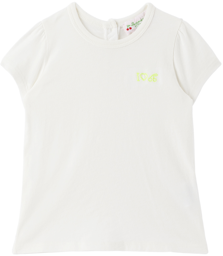 Bonpoint Babies' Logo-print Short-sleeved T-shirt In White