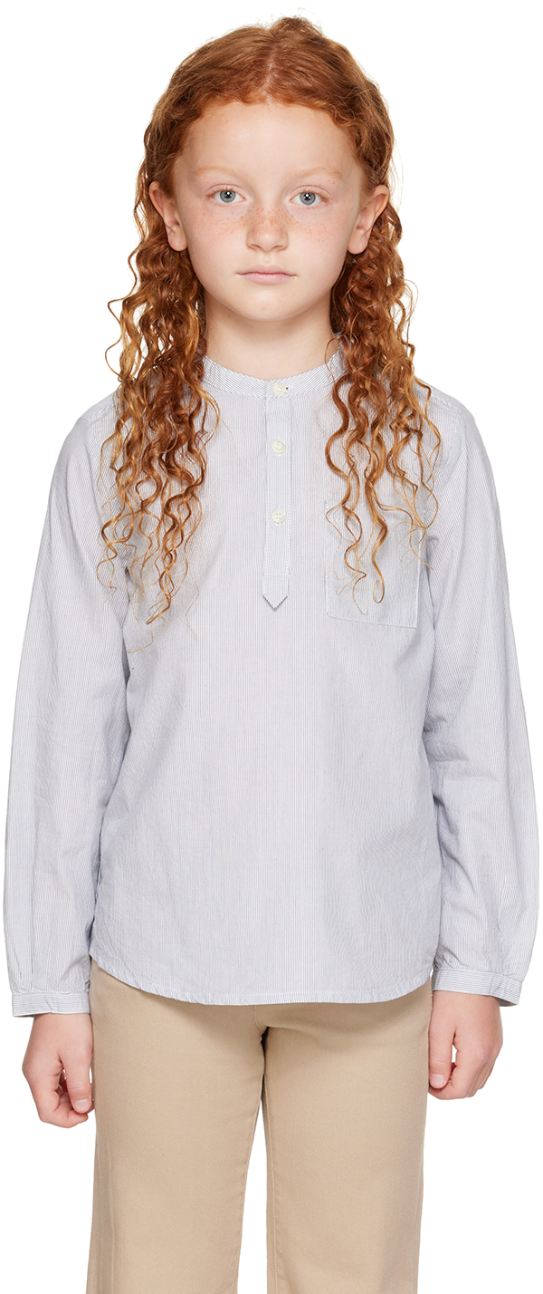 Bonpoint band collar button down shirt - White