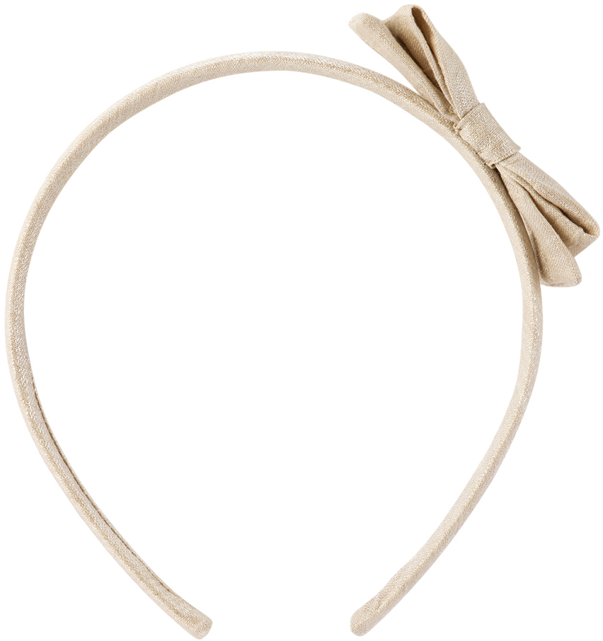 Bonpoint Kids Taupe Stnoeud Headband In Ficelle 063