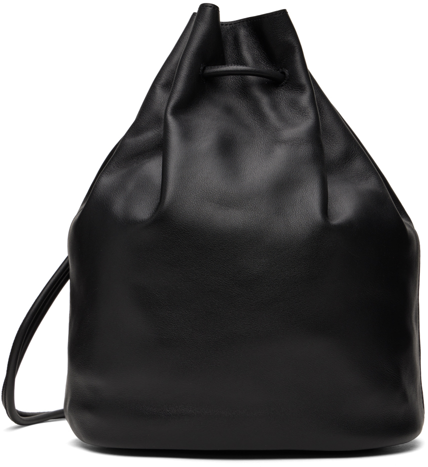 Nothing Written Black Leather Bucket Bag