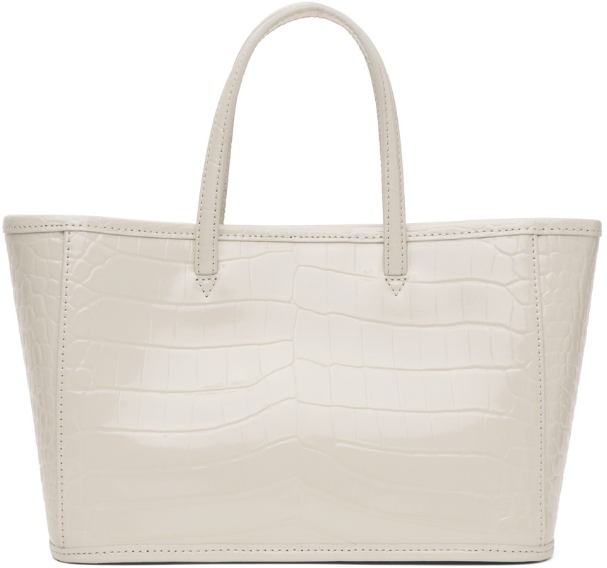 Nothing Written Off-white Ain Croco Tote In Ivory