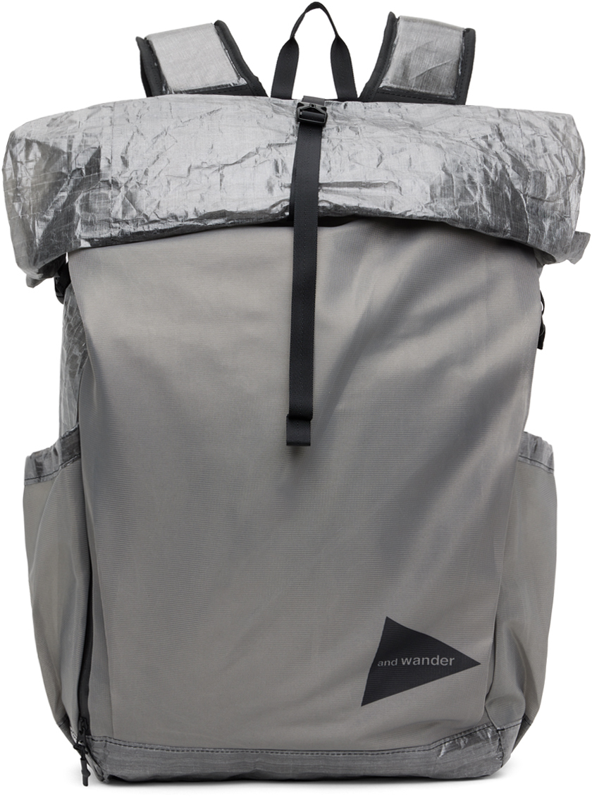 And Wander Gray 25l Laminated Backpack In 022 Charcoal