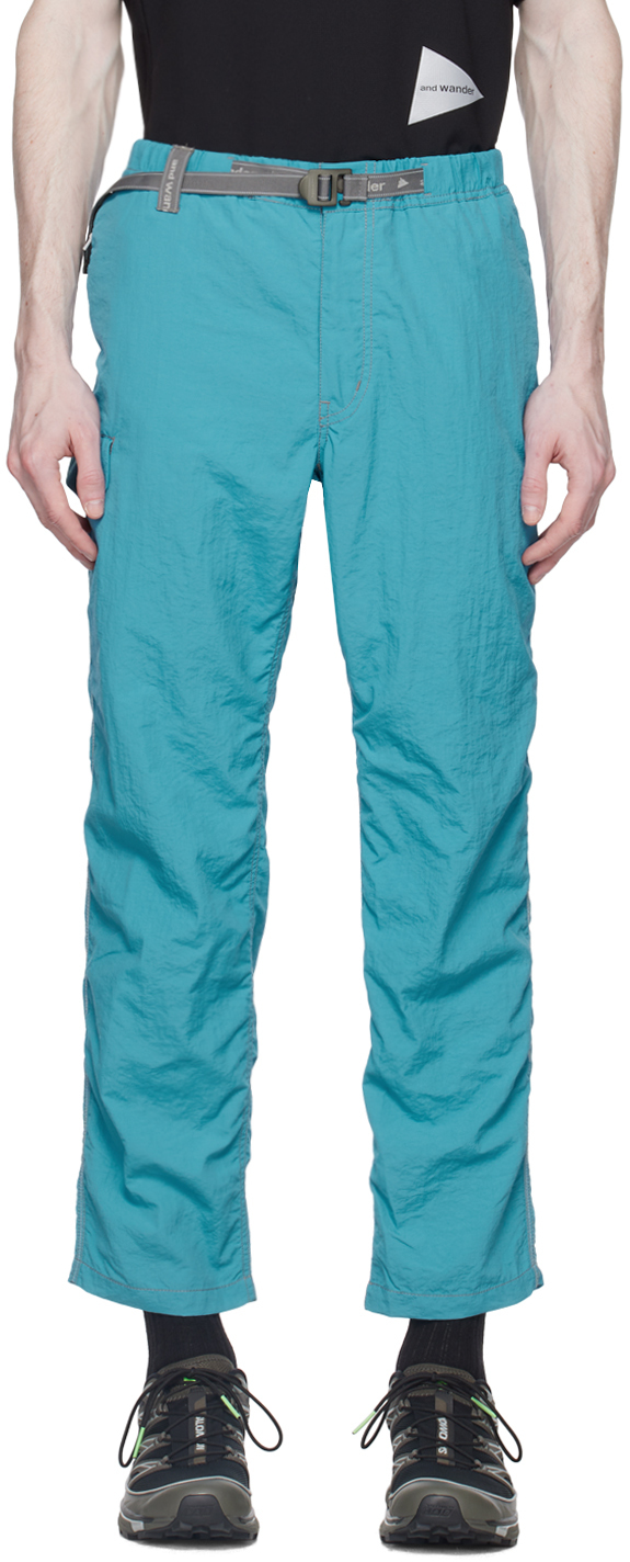 And Wander Blue Hiker Cargo Pants In Light Blue