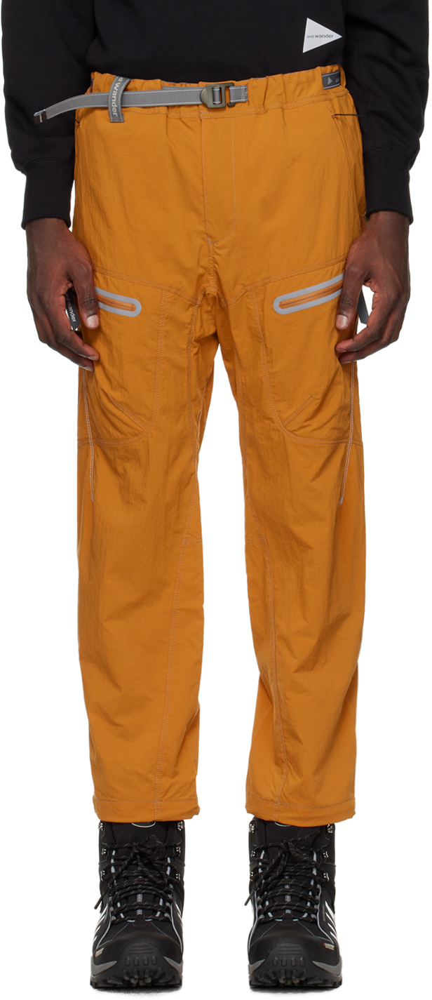 And Wander Orange Light Hike Trousers In 150 Orange