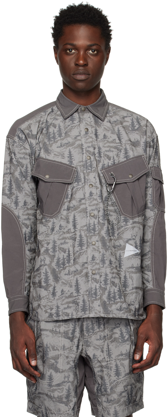 And Wander Gray In The Mountain Shirt In Charcoal