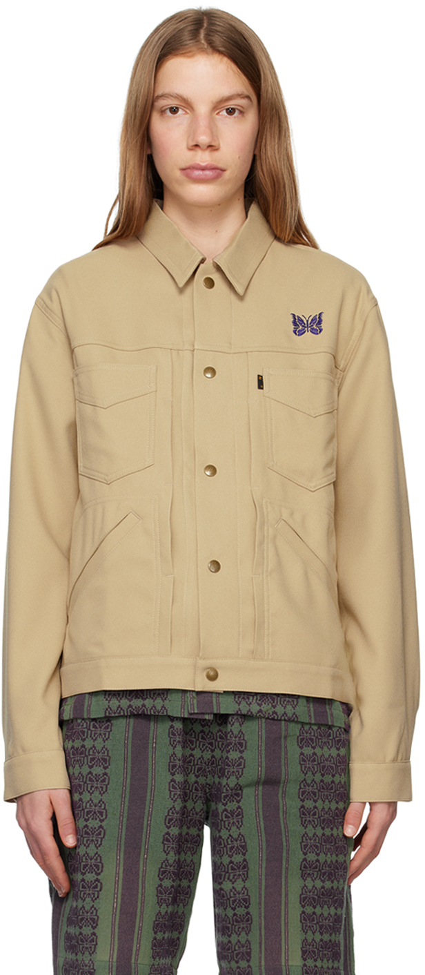 Beige Penny Denim Jacket In A-beige