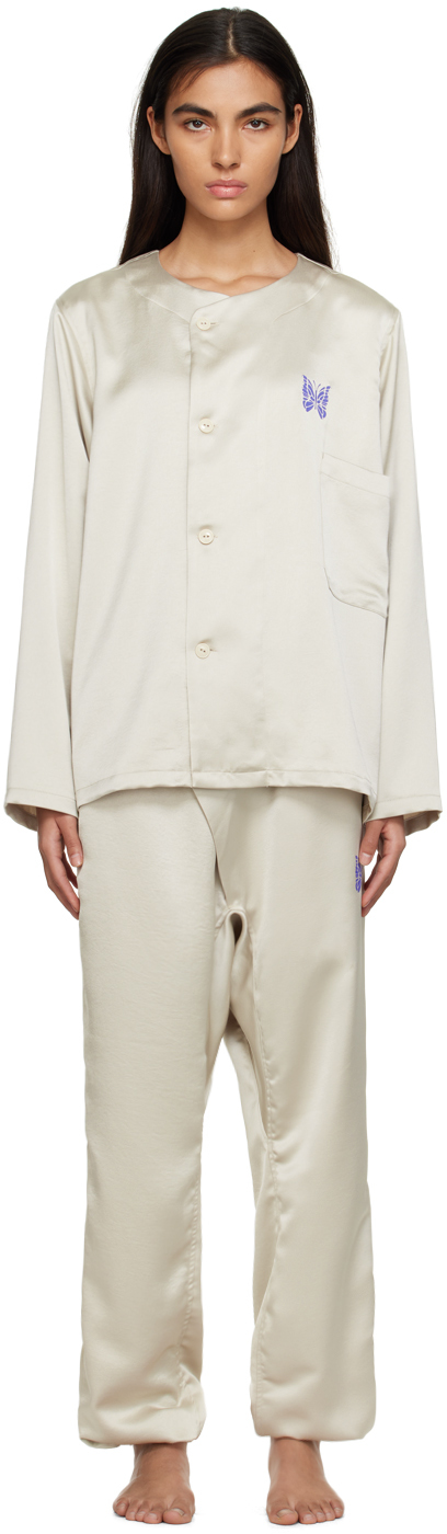 NEEDLES: Beige Button-Up Pyjama Set | SSENSE