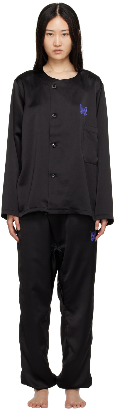 NEEDLES: Black Printed Pyjama Set | SSENSE