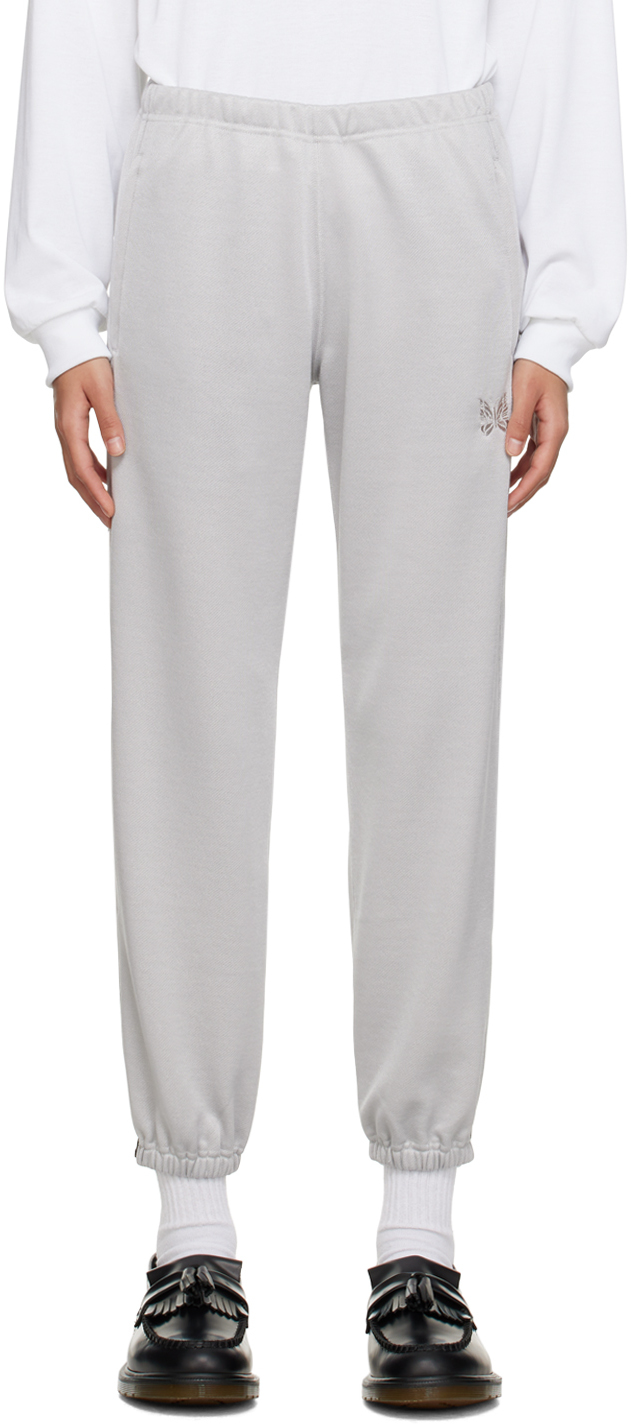 Needles Grey Zipped Lounge Trousers In A-ice White