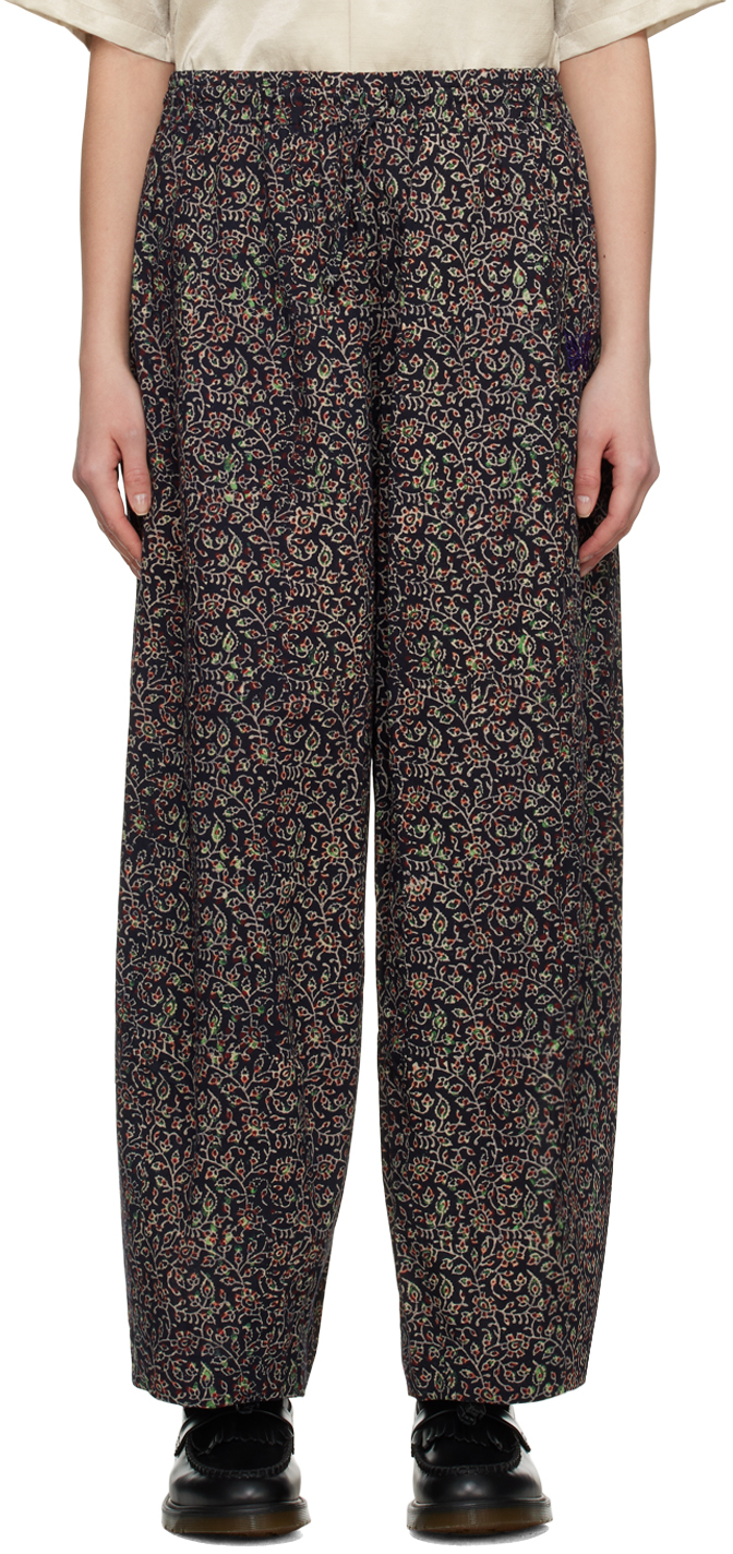 Needles Navy H.d.p Trousers In A-botanical