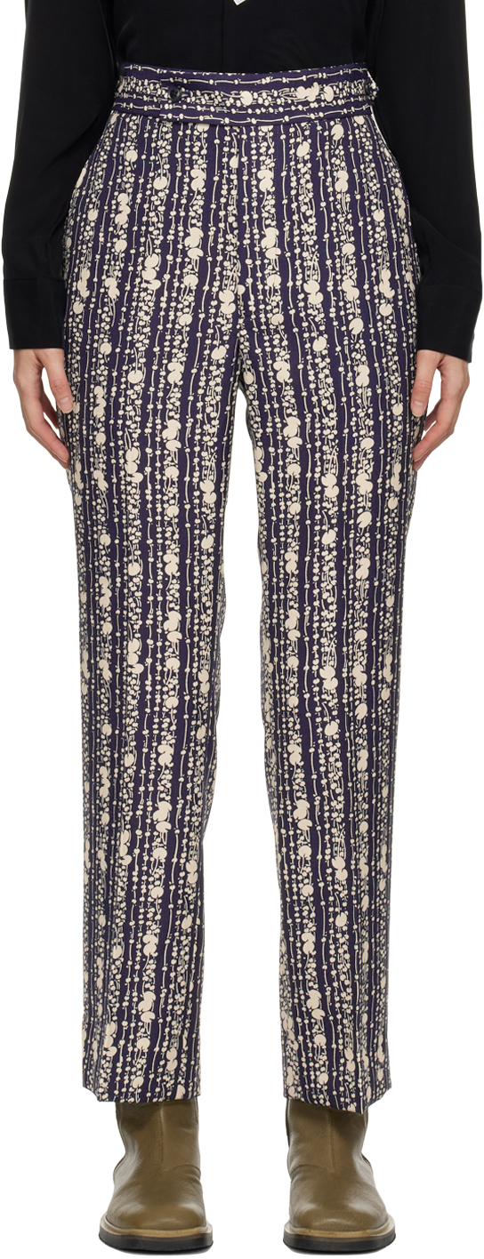 Navy Side Tab Trousers by NEEDLES on Sale