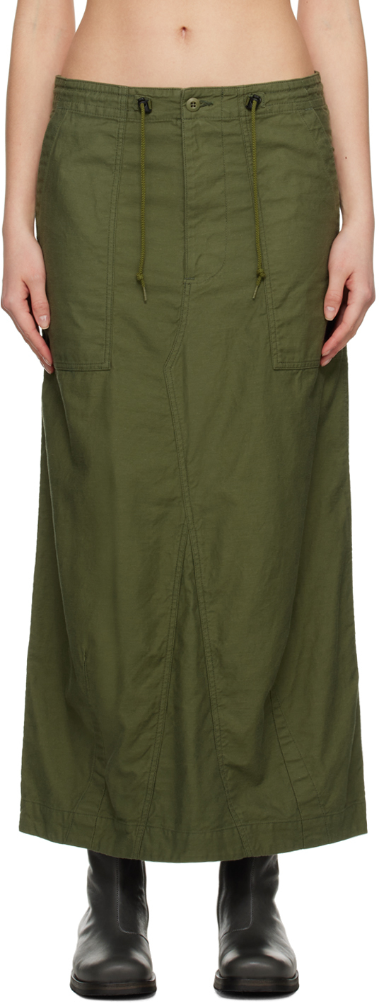 NEEDLES: Green String Fatigue Midi Skirt | SSENSE UK