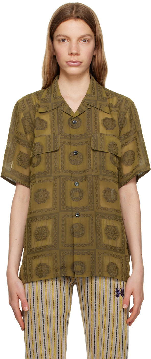 Needles Chain Border Shirt In A-olive