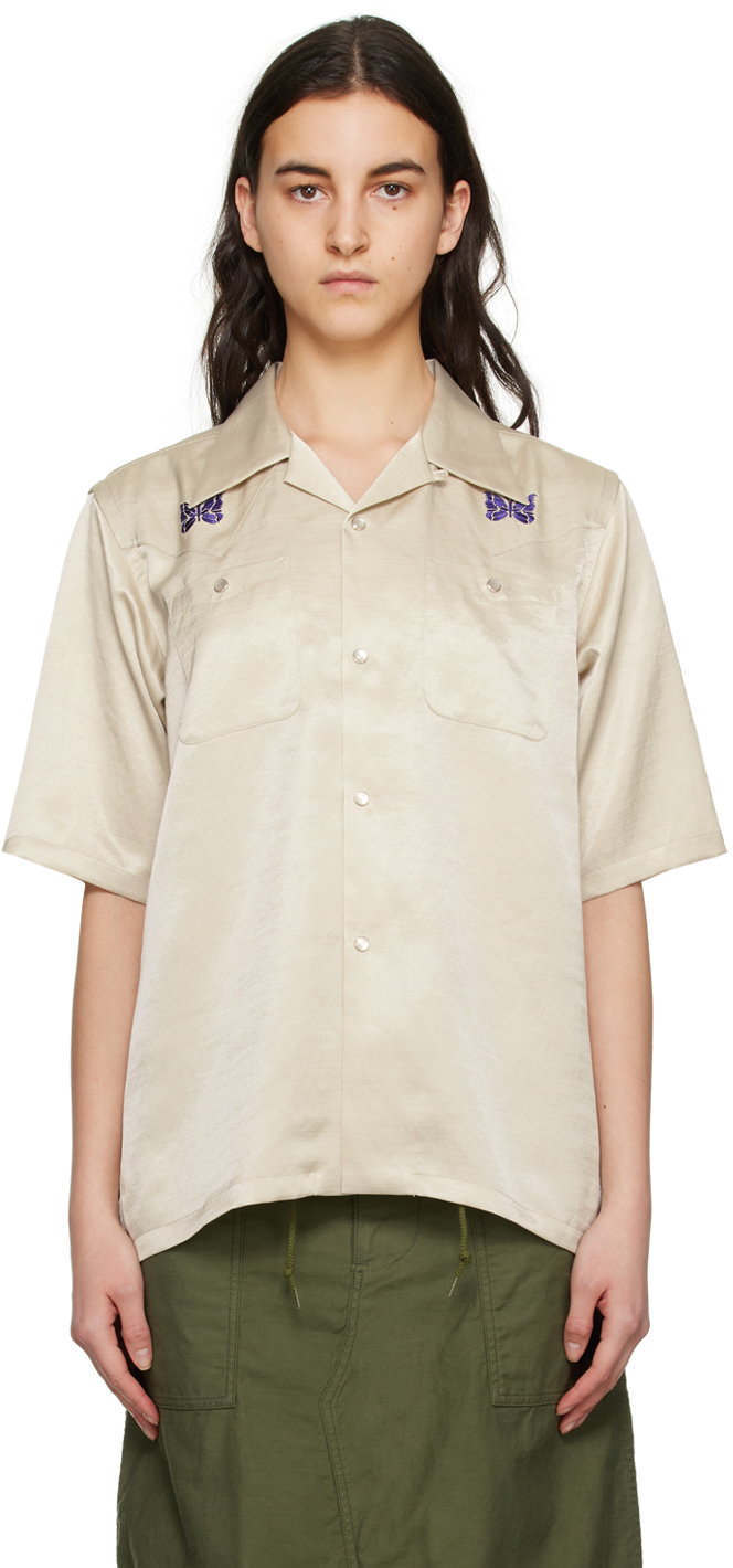 Needles Beige Cowboy One-up Shirt In A-beige | ModeSens