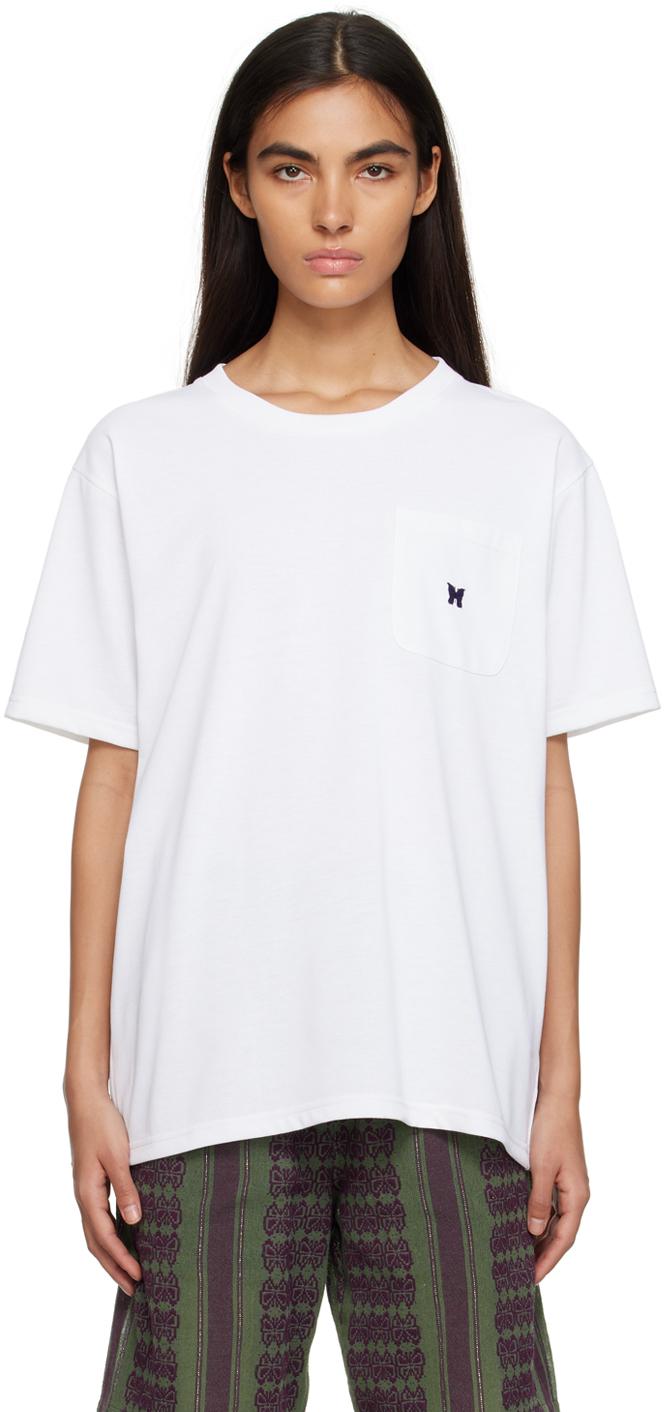 White Crewneck T-Shirt by NEEDLES on Sale