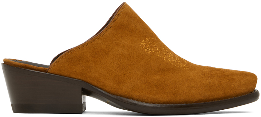 Needles Brown Papillon Mules In A-brown