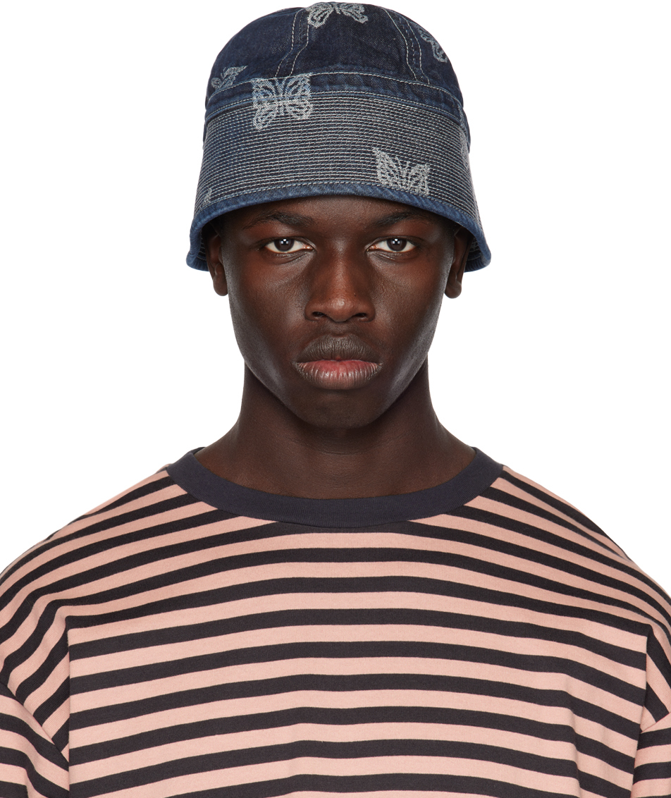 Indigo Jacquard Denim Bucket Hat