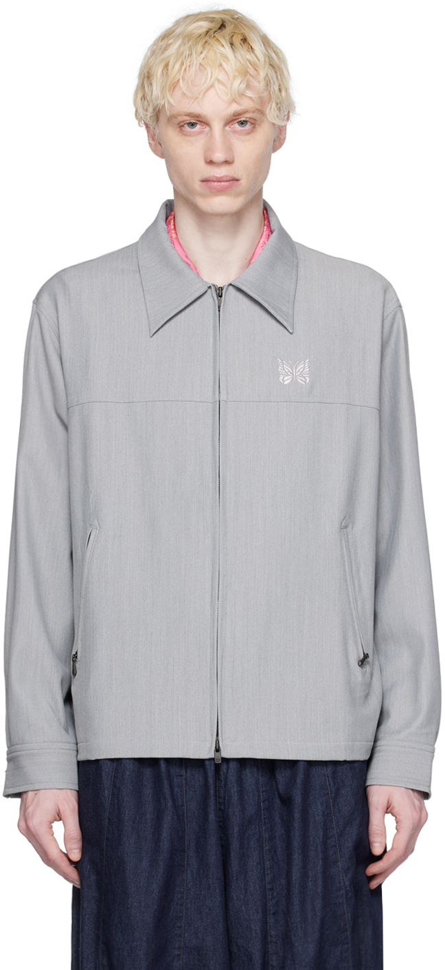 Needles Gray Embroidered Jacket In Grey
