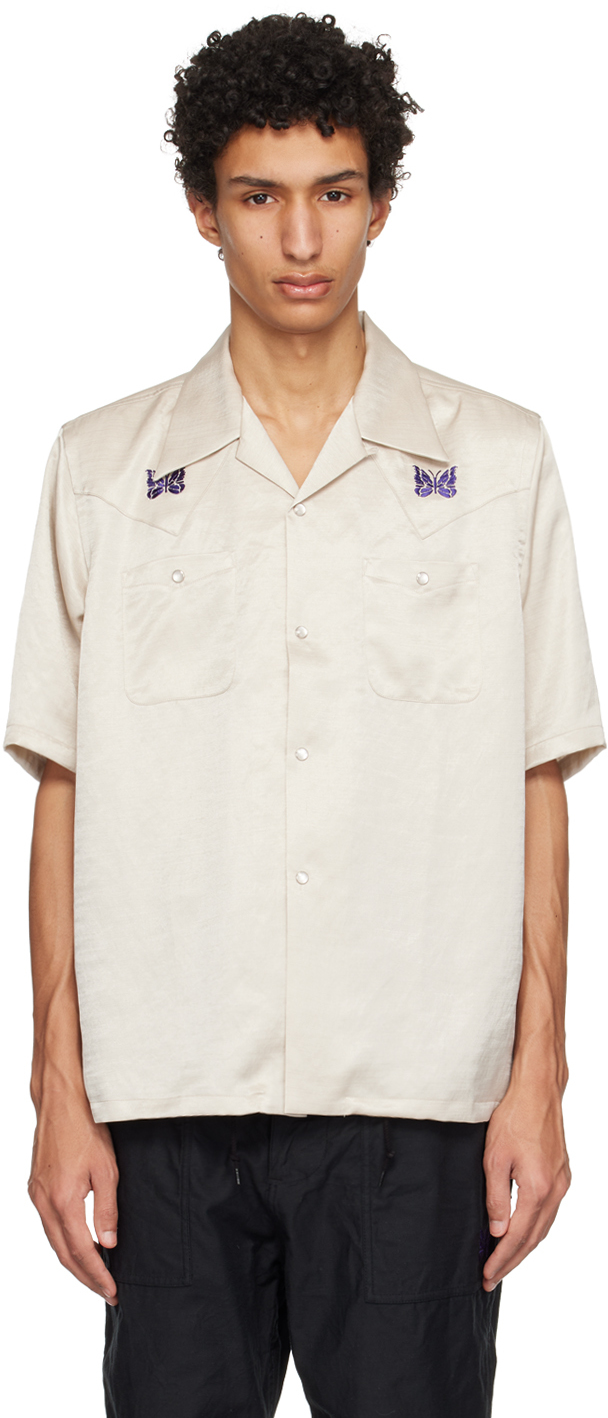 Beige Embroidered Shirt