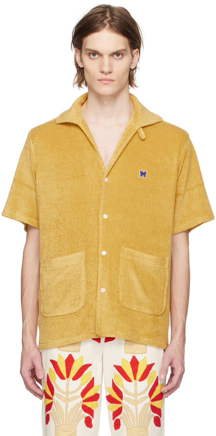 Needles Yellow Open Spread Collar Shirt In B-yellow