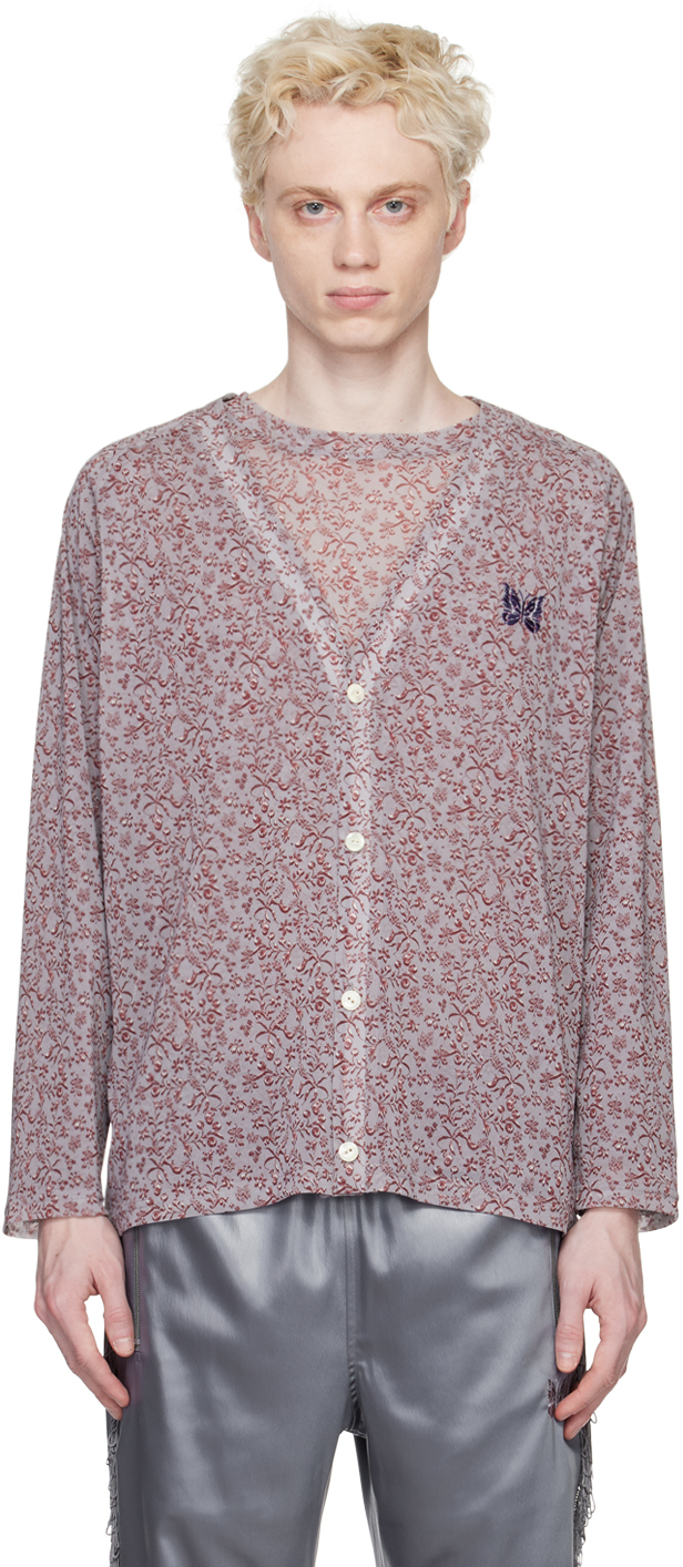 Gray Floral Cardigan by NEEDLES on Sale