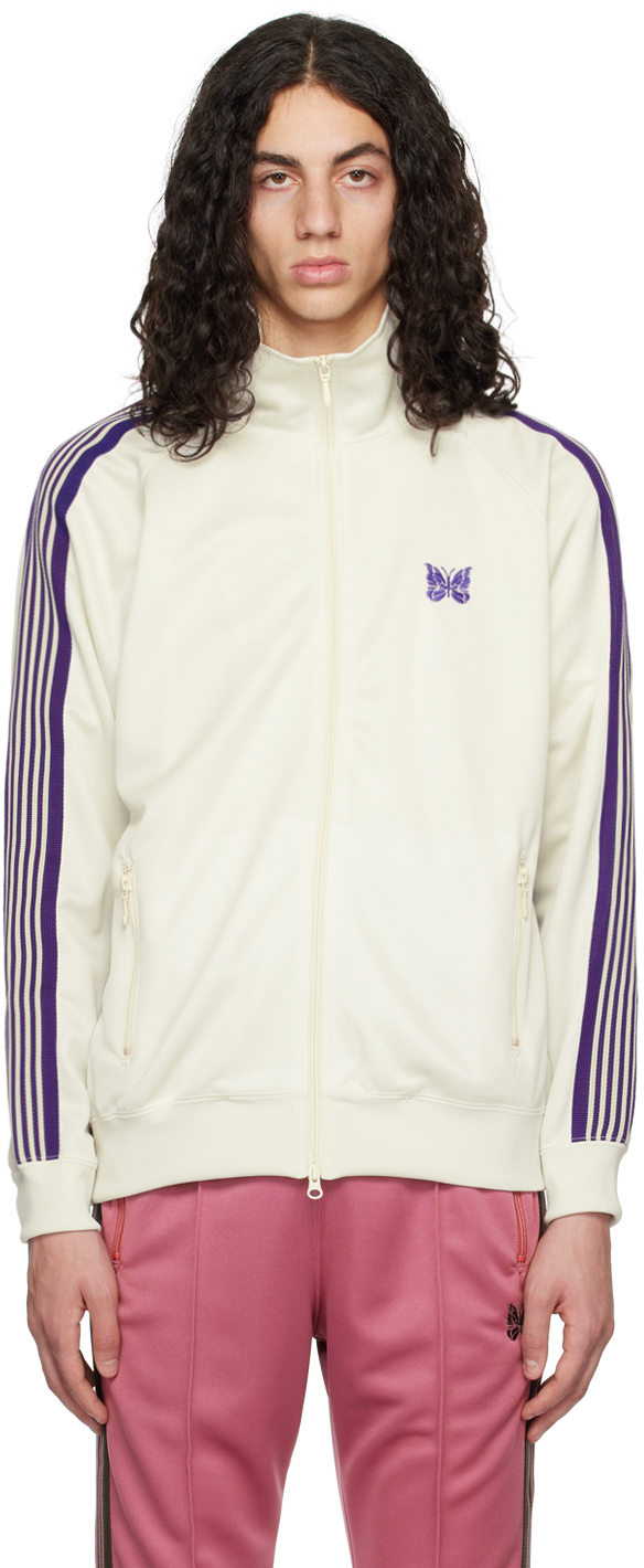 White Striped Trim Track Jacket by NEEDLES on Sale