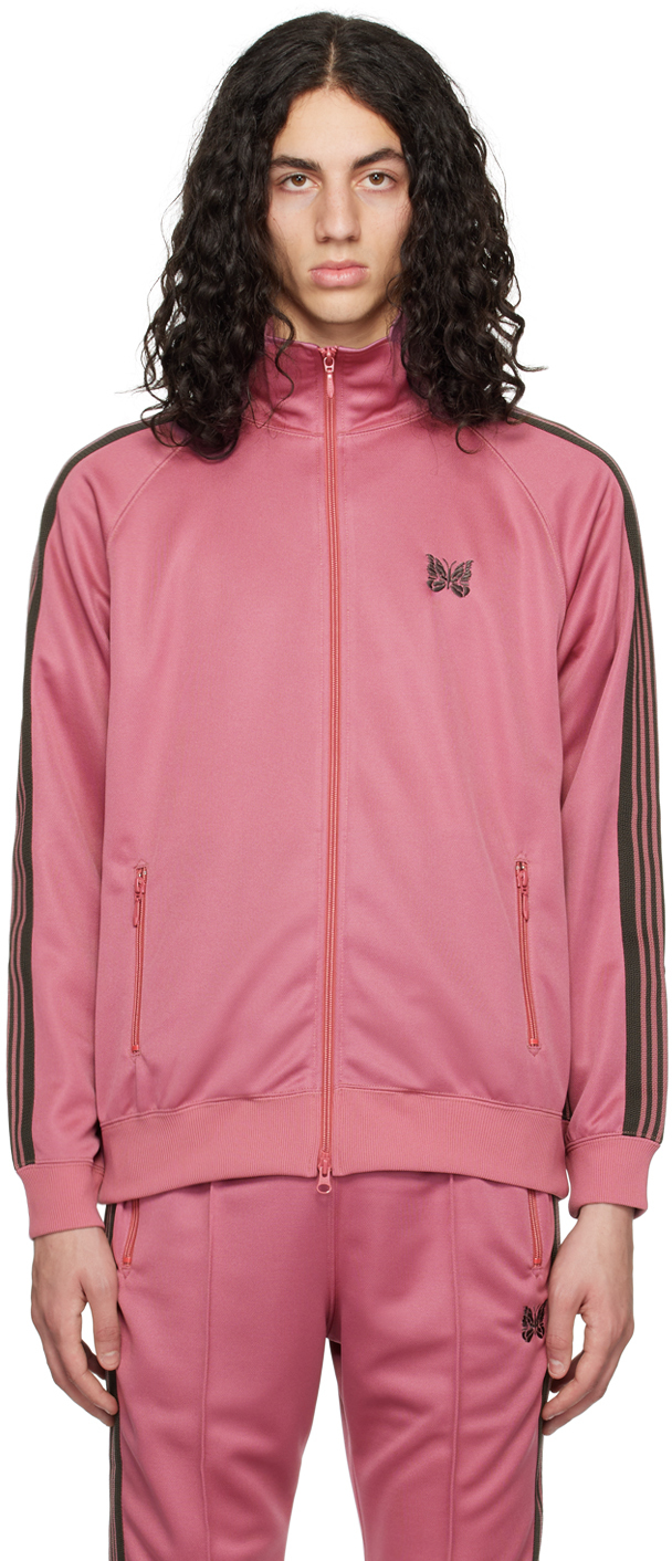 NEEDLES: Pink Striped Trim Track Jacket | SSENSE UK