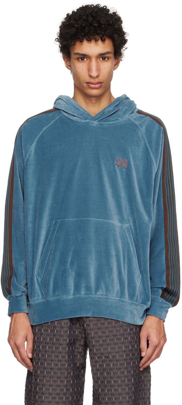 NEEDLES BLUE EMBROIDERED HOODIE