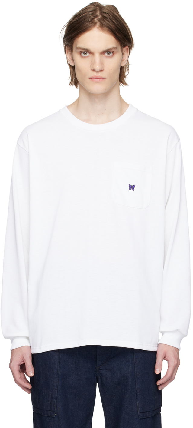 Shop Needles White Crewneck Long Sleeve T-shirt