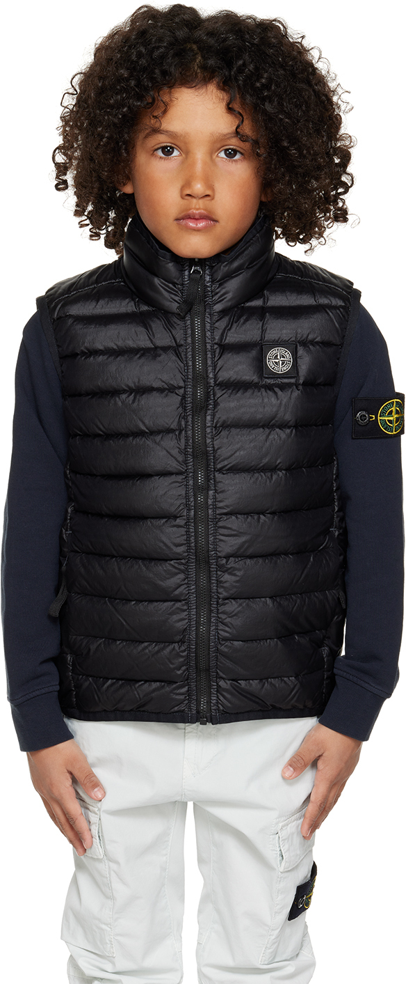 Stone Island Junior Kids' Compass-patch Gilet In Blue