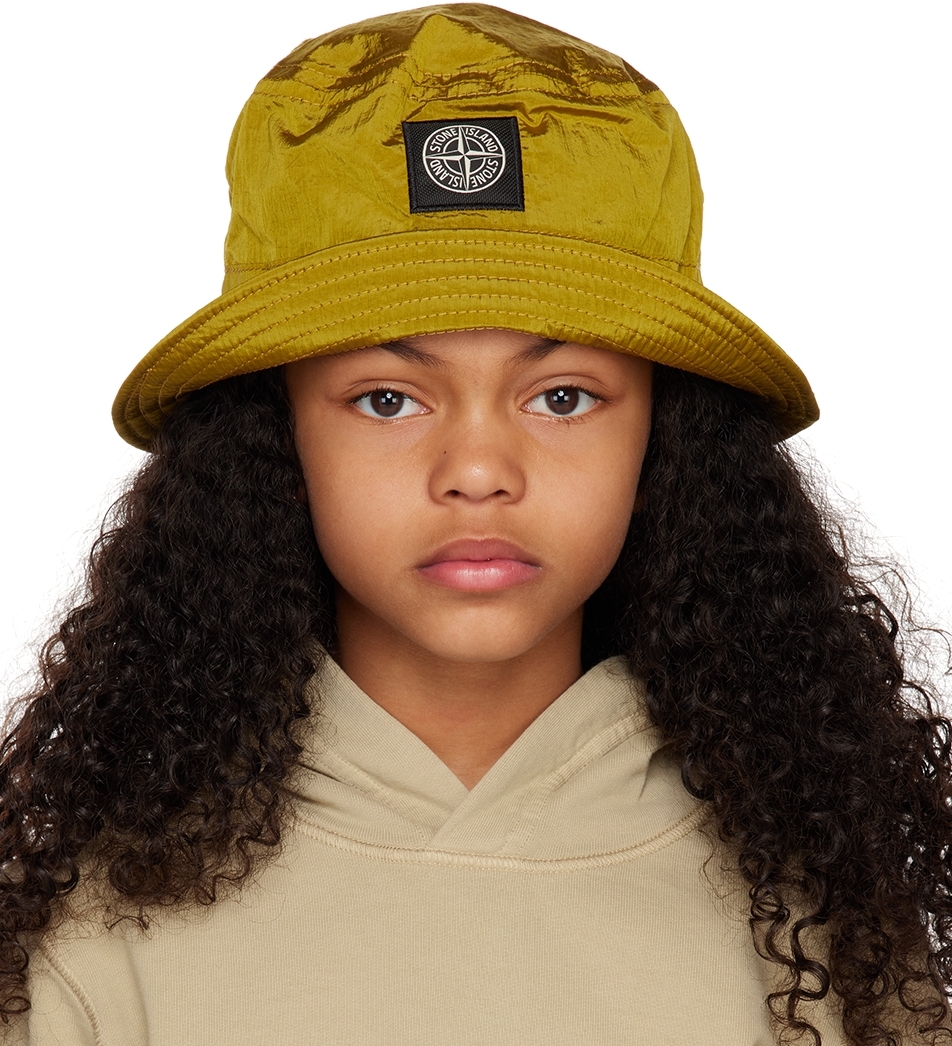 Kids Khaki Patch Bucket Hat by Stone Island Junior | SSENSE