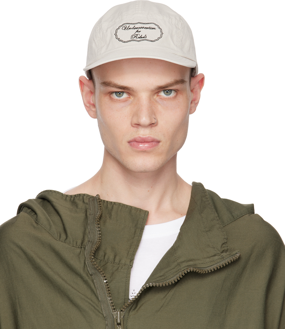 Beige Paneled Cap by Undercoverism on Sale