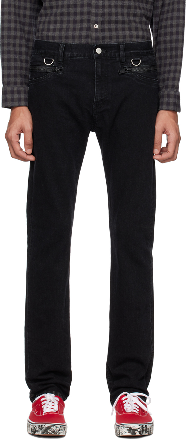 Undercoverism Zip-pocket Straight-leg Jeans In Black