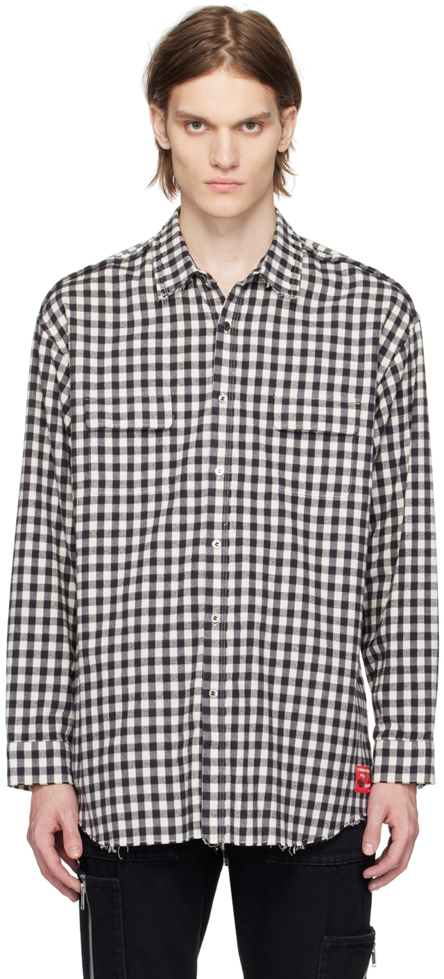 Black & White Check Shirt by Undercoverism on Sale