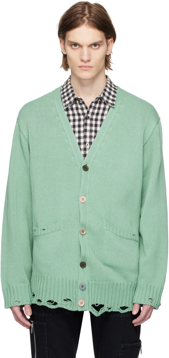 Undercoverism Pouch-pocket Cardigan In Green