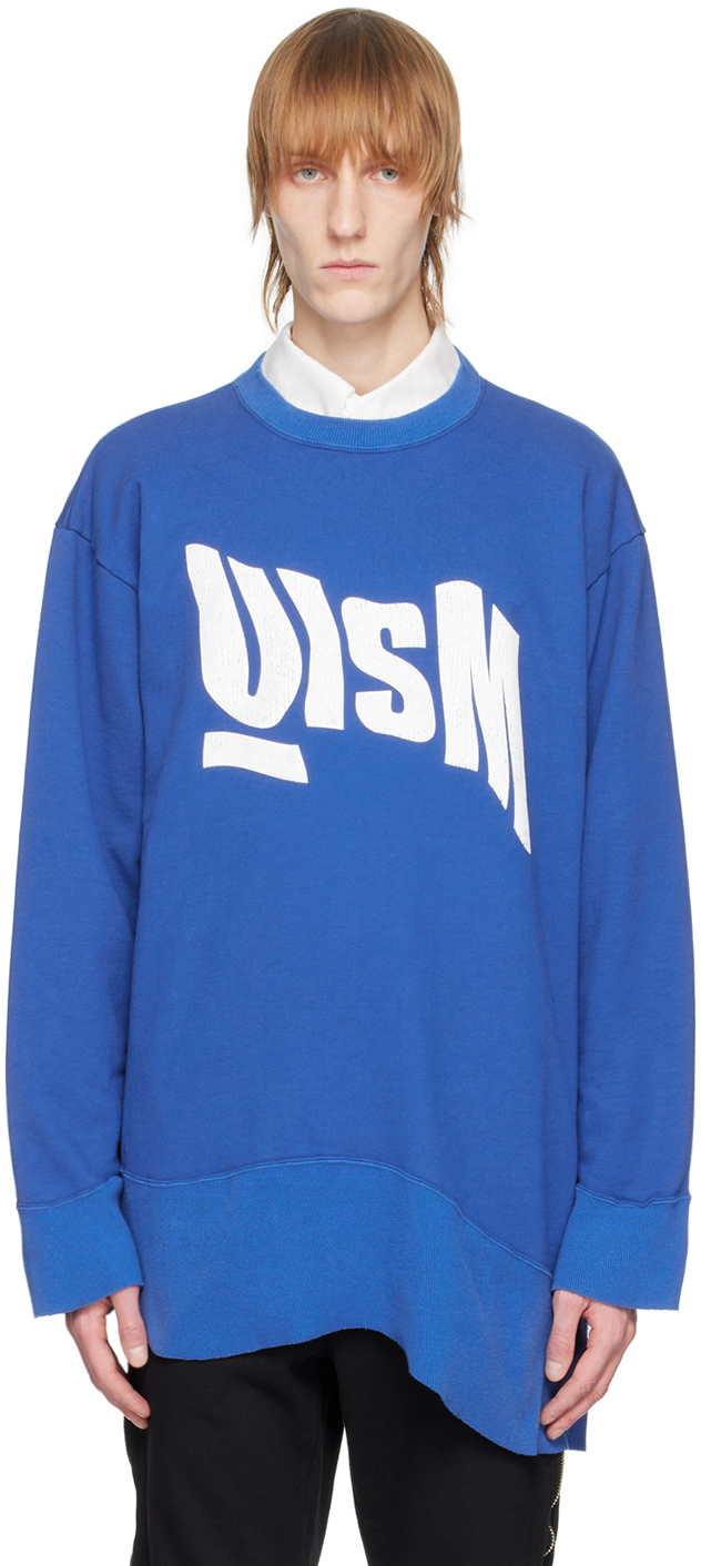 Undercoverism Logo-print Asymmetric Sweatshirt In Blue
