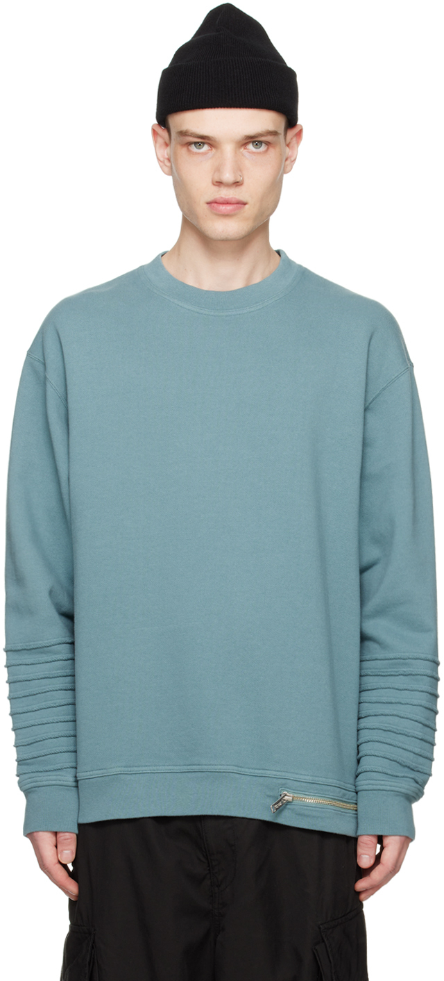 Undercoverism Blue Zip Sweatshirt In Gray Green
