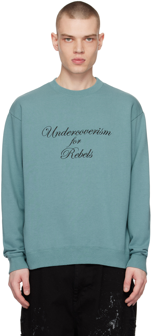 Undercoverism Green Embroidered Sweatshirt In Peppermint