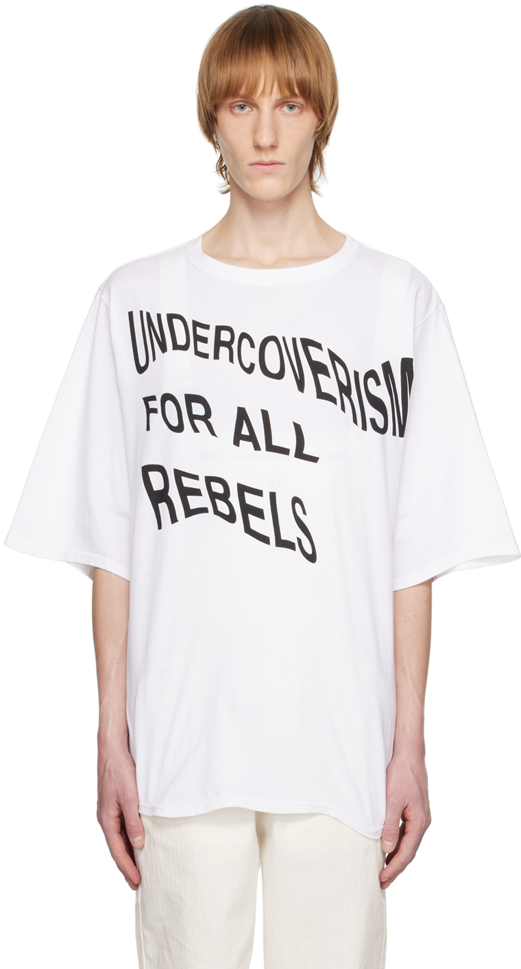 Undercoverism Wavey Logo-print T-shirt In White