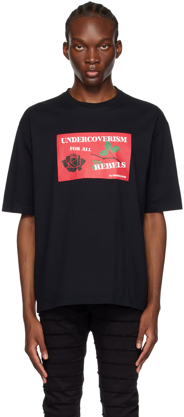 Black Graphic T-Shirt by Undercoverism on Sale Black Graphic T-Shirt by Undercoverism on Sale