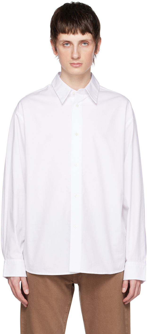Calvin Klein White Oversized Shirt In Brilliant White-540y