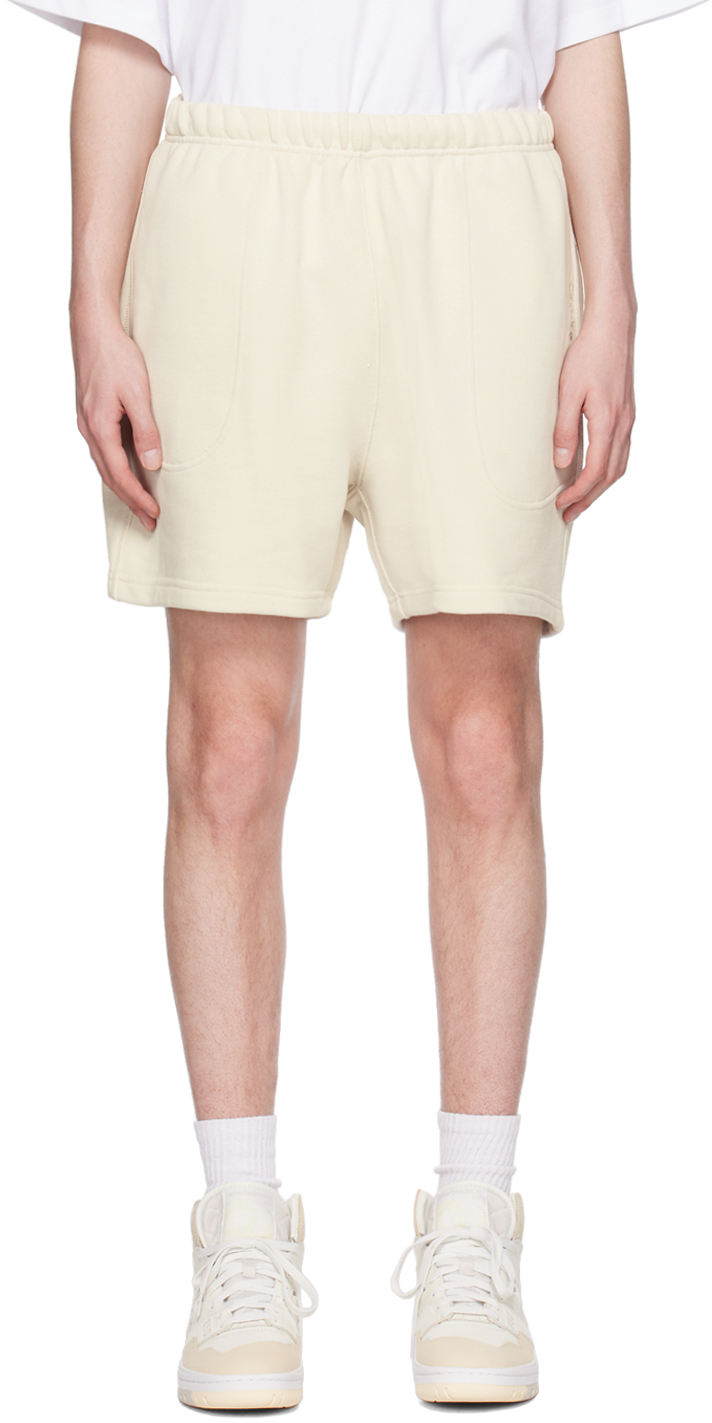 Calvin Klein Off-white Relaxed Shorts In Bone White-100yae