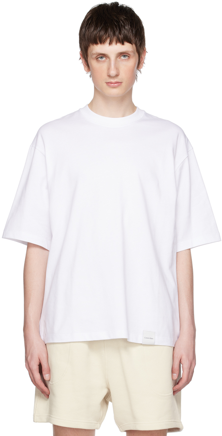 Calvin Klein White Relaxed T-shirt In Brilliant White-540y